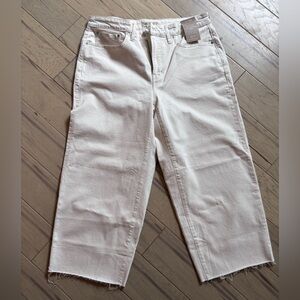 MADEWELL The Perfect Vintage Wide Leg Crop pants, 14W.  Cream NWT